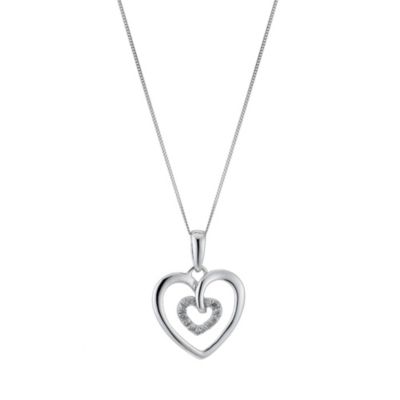 9ct white gold diamond heart pendant - Product number 9277056