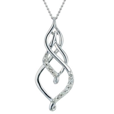 9ct white gold diamond swirl pendant - Product number 9277064