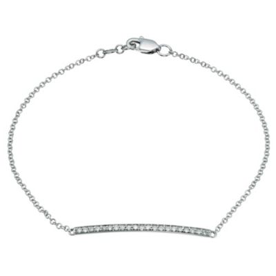 9ct white gold diamond set bar bracelet - Product number 9277080