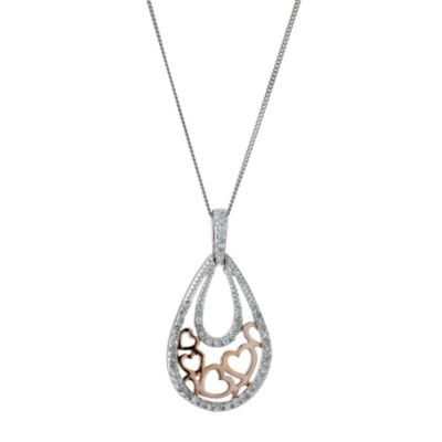 9ct white & rose gold diamond pendant - Product number 9277110