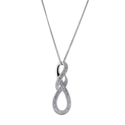9ct white gold diamond swirl pendant - Product number 9277129