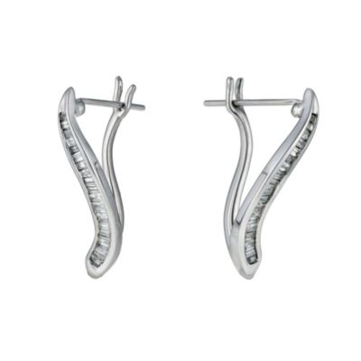 9ct white gold 1/4 carat diamond earrings - Product number 9277196