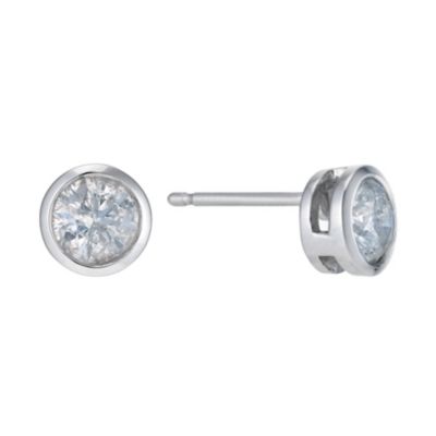 9ct white gold 0.66 carat diamond solitaire earrings - Product number 9277226