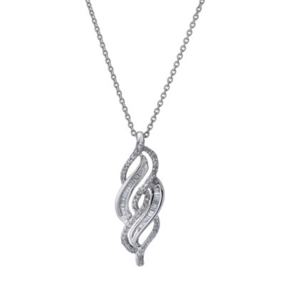 9ct white gold 1/4 carat diamond pendant - Product number 9277234