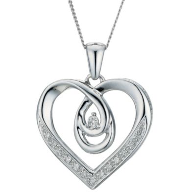 Love's Embrace 9ct white diamond set pendant - Product number 9277293