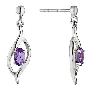 Viva Colour Silver & Amethyst Drop Earrings