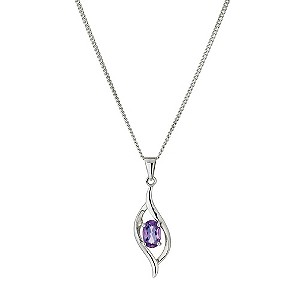 Viva Colour Silver & Oval Amethyst Flame PendantViva Colour Silver & Oval Amethyst Flame Pendant