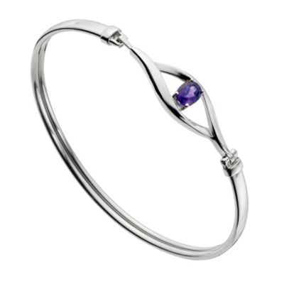 Viva Colour Silver & Amethyst Stone Set Bangle - Product number 9278311