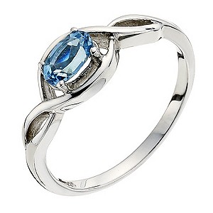 Viva Colour Silver & Blue Topaz Ring Size L