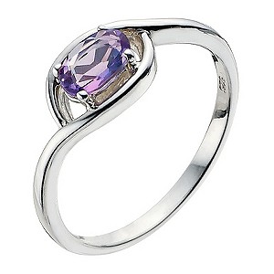 Viva Colour Silver & Amethyst Wrap Ring Size N