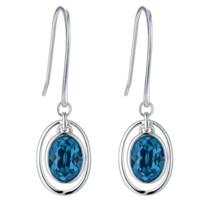 Silver & Blue Crystal Drop Earrings - Product number 9278737
