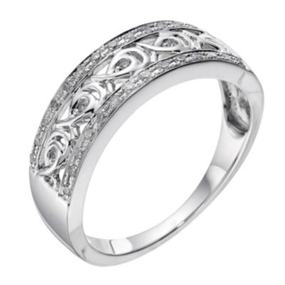 Love's Embrace 9ct white gold & diamond band - Product number 9278788
