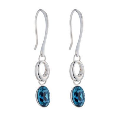 Silver Blue Crystal Drop Earrings - Product number 9278915