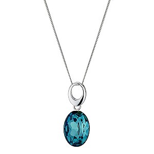 Viva Colour Silver Blue Crystal Drop Pendant