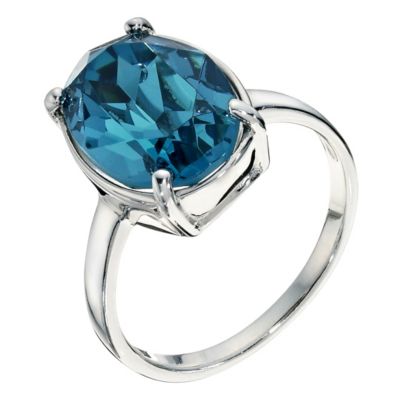 Silver & Blue Crystal Ring Size L - Product number 9279210