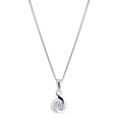 Sterling Silver and Cubic Zirconia Knot Pendant