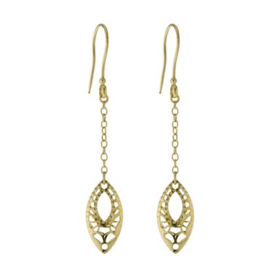 9ct yellow gold detailed drop earrings - Product number 9279687
