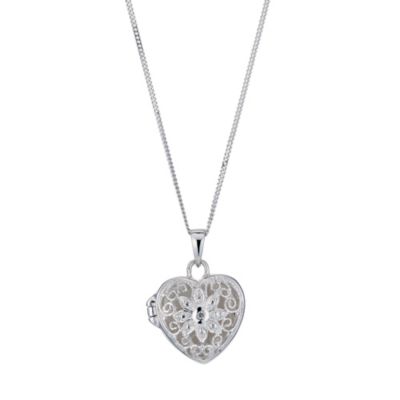 H Samuel Sterling Silver Filigree Locket