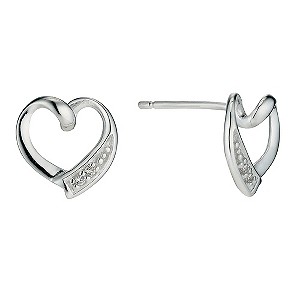 Silver Cubic Zirconia Heart Earrings