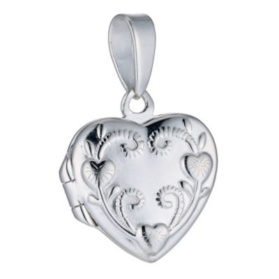 H Samuel Sterling Silver Flower and Scroll Locket