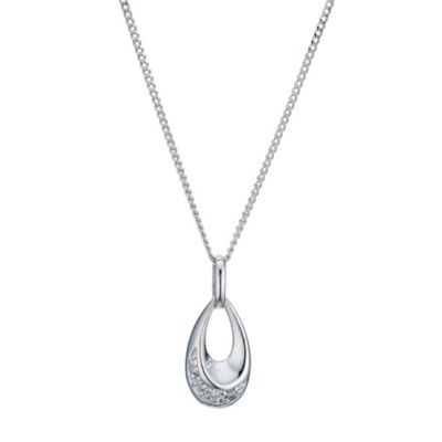 Silver cubic zirconia teardrop pendant - Product number 9279946