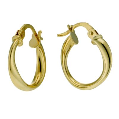 9ct yellow gold twist creole earrings 10mm - Product number 9280014