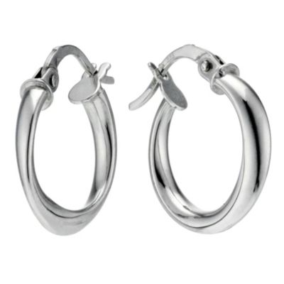 9ct white gold twist 10mm creole earrings - Product number 9280200