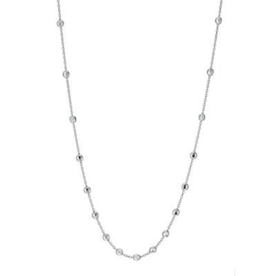 9ct white gold diamond cut ball necklace - Product number 9280391