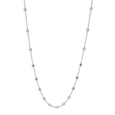 9ct white gold diamond cut ball necklace - Product number 9280391