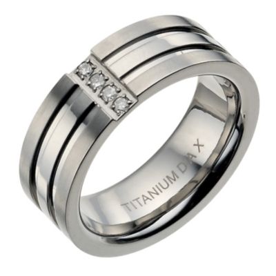 Men's diamond three band titanium ring - Product number 9280901