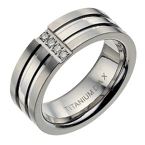 Men's diamond three band titanium ring - Product number 9280901