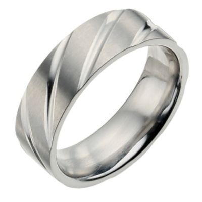 Men's titanium matt and polished ring - Product number 9282750