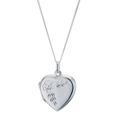 Silver Heart Shape Flower Locket - Product number 9283218