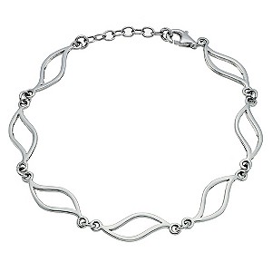 Silver Open Leaf Bracelet
