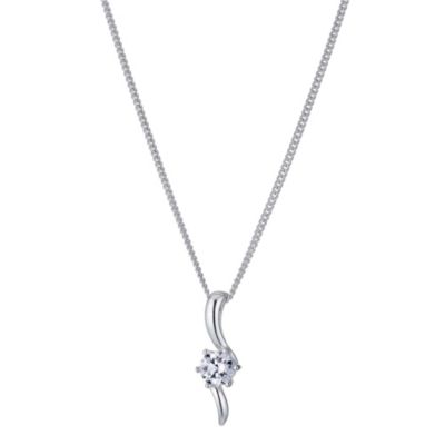 H Samuel Sterling Silver and Cubic Zirconia Pendant