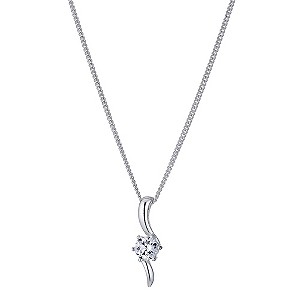 H Samuel Sterling Silver and Cubic Zirconia Pendant