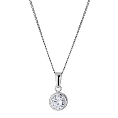 Platinum Plated Silver Brilliant Cut Cubic Zirconia Pendant - Product number 9283471