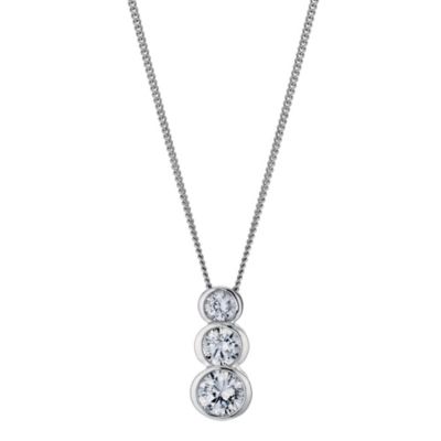 Platinum Plated Silver Trilogy Cubic Zirconia Pendant - Product number 9283498
