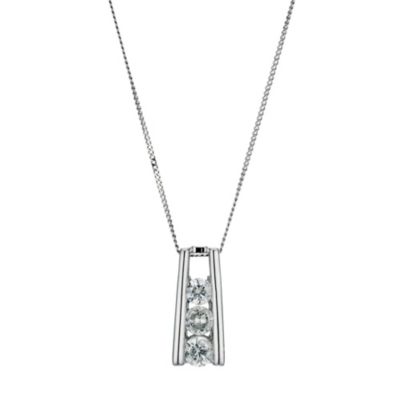 9ct white gold half carat diamond trilogy pendant - Product number 9284621