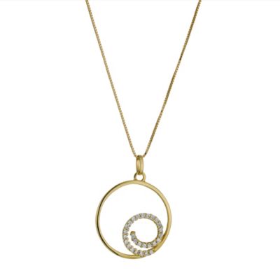 9ct Yellow Gold Circle & Cubic Zirconia Pendant - Product number 9284699