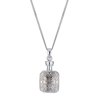 Sterling Silver Crystal Perfume Bottle Pendant