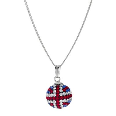 Silver Crystal Union Jack Ball Pendant - Product number 9285784