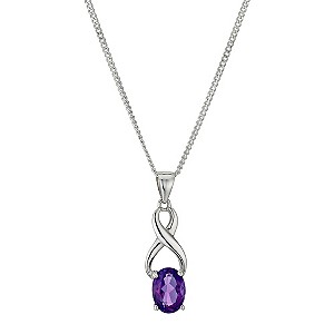 Viva Colour Silver & Amethyst Kiss Pendant