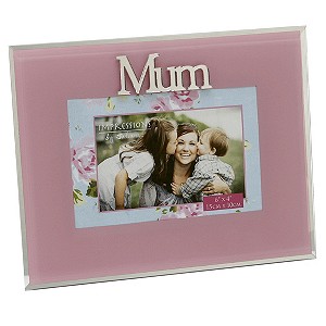 Pink Glass Mum Photo Frame