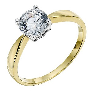 Silver & 18ct Gold Plated Ring Made With Swarovski ZirconiaSilver & 18ct Gold Plated Ring Made With 