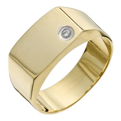 Together Bonded Silver & 9ct Gold Men's Diamond Set Ring