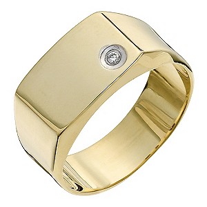 Together Bonded Silver & 9ct Gold Men's Diamond Set Ring