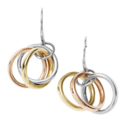 DKNY ladies' three colour hoop hook earrings - Product number 9293787