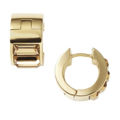 DKNY ladies' gold-plated & baguette stone set earrings - Product number 9293809