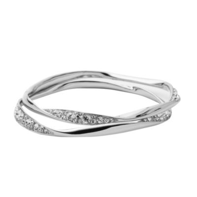 DKNY ladies' stainless steel & stone set twist bangle set - Product number 9293833